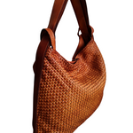 Borsa / Zaino Grande in Vera Pelle Intrecciata Sauvage Stile Vintage