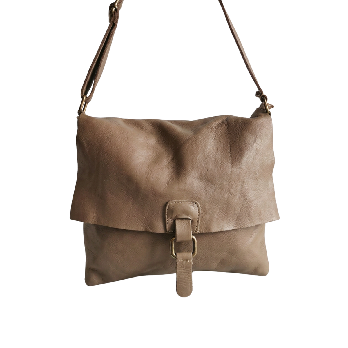 Borsa a tracolla | Messenger Bag in Pelle Sauvage Morbidissima Stile Vintage | Made in Italy