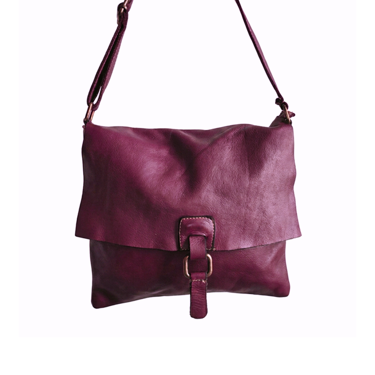 Borsa a tracolla | Messenger Bag in Pelle Sauvage Morbidissima Stile Vintage | Made in Italy