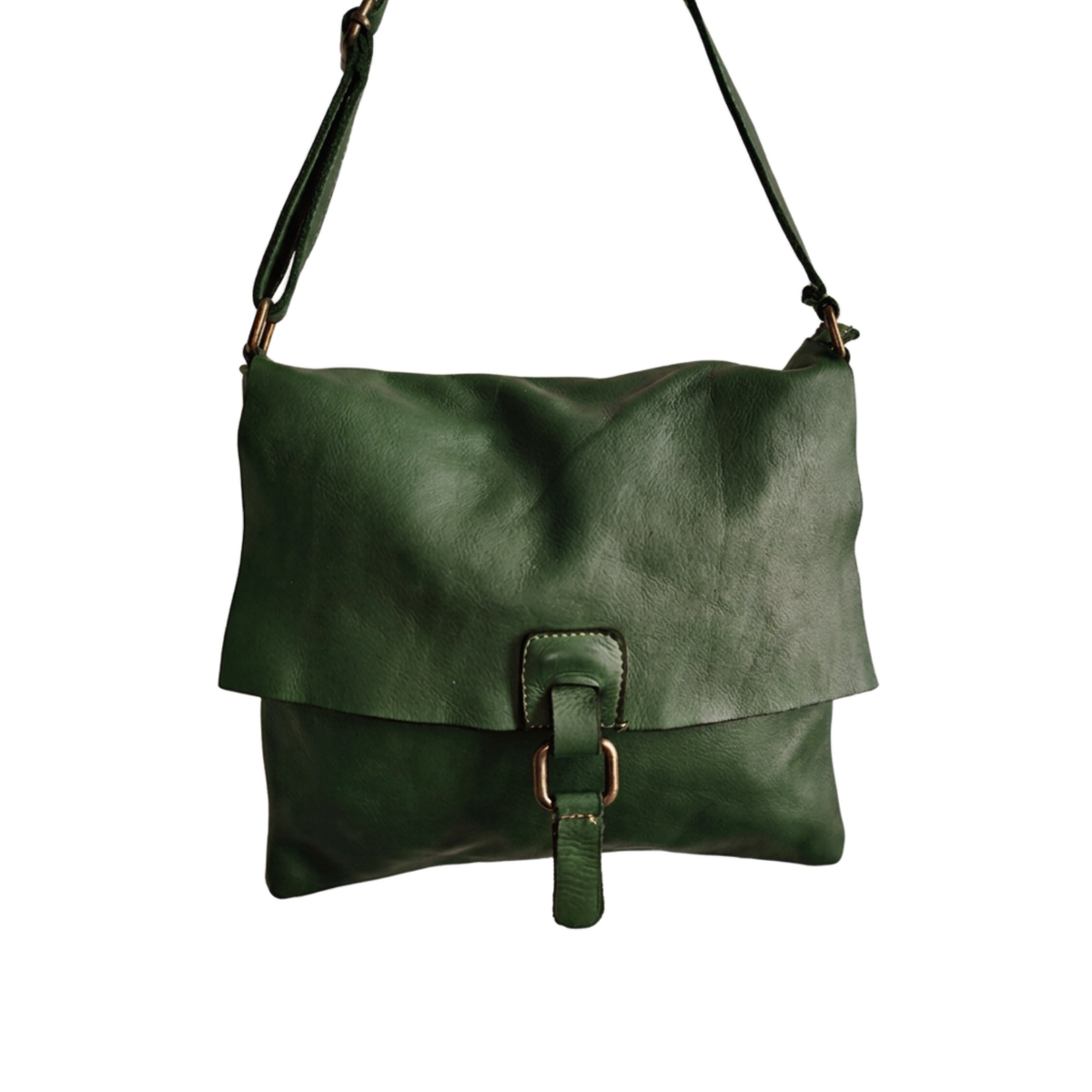 Borsa a tracolla | Messenger Bag in Pelle Sauvage Morbidissima Stile Vintage | Made in Italy