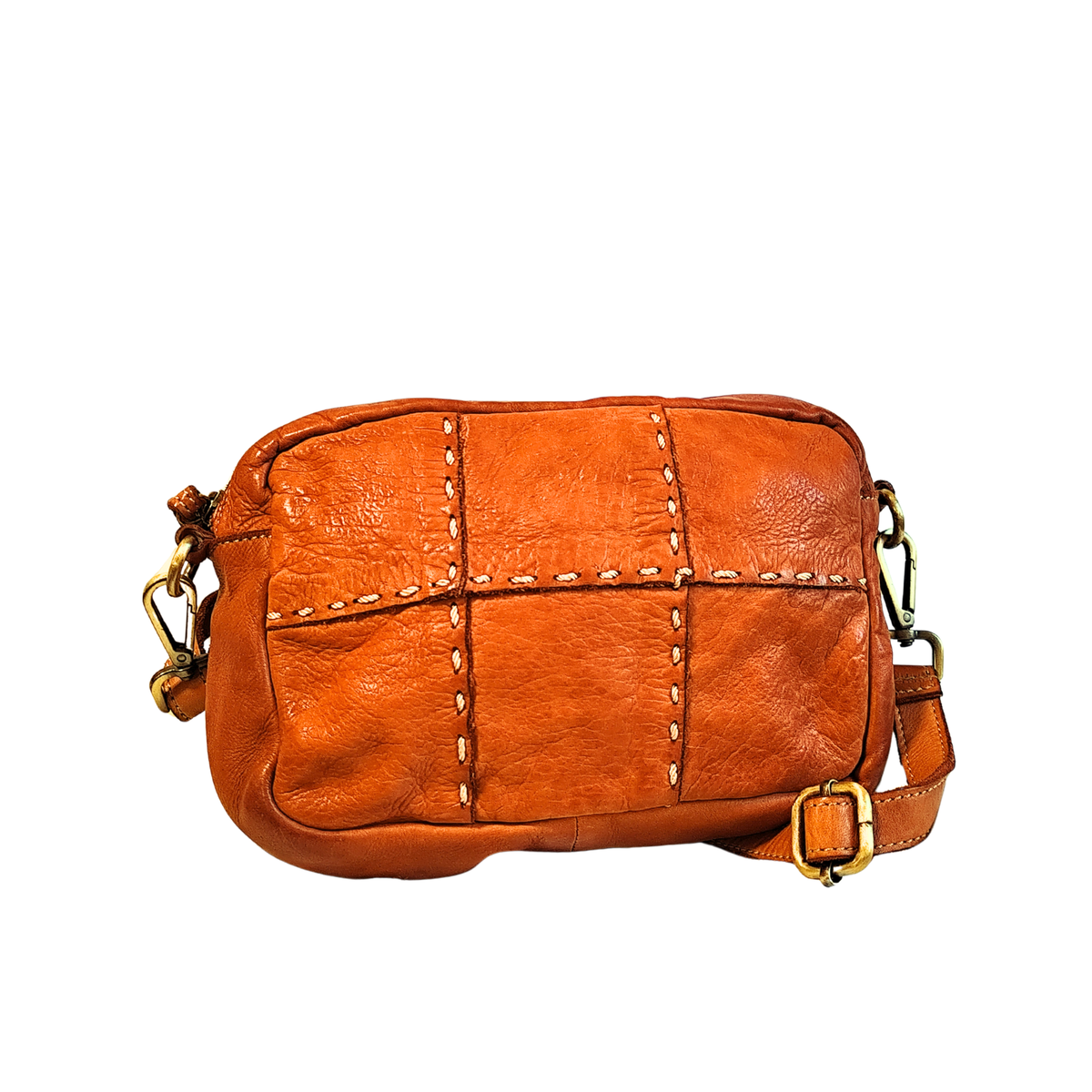 Borsa a Tracolla con cuciturain Vera Pelle Sauvage Made in Italy