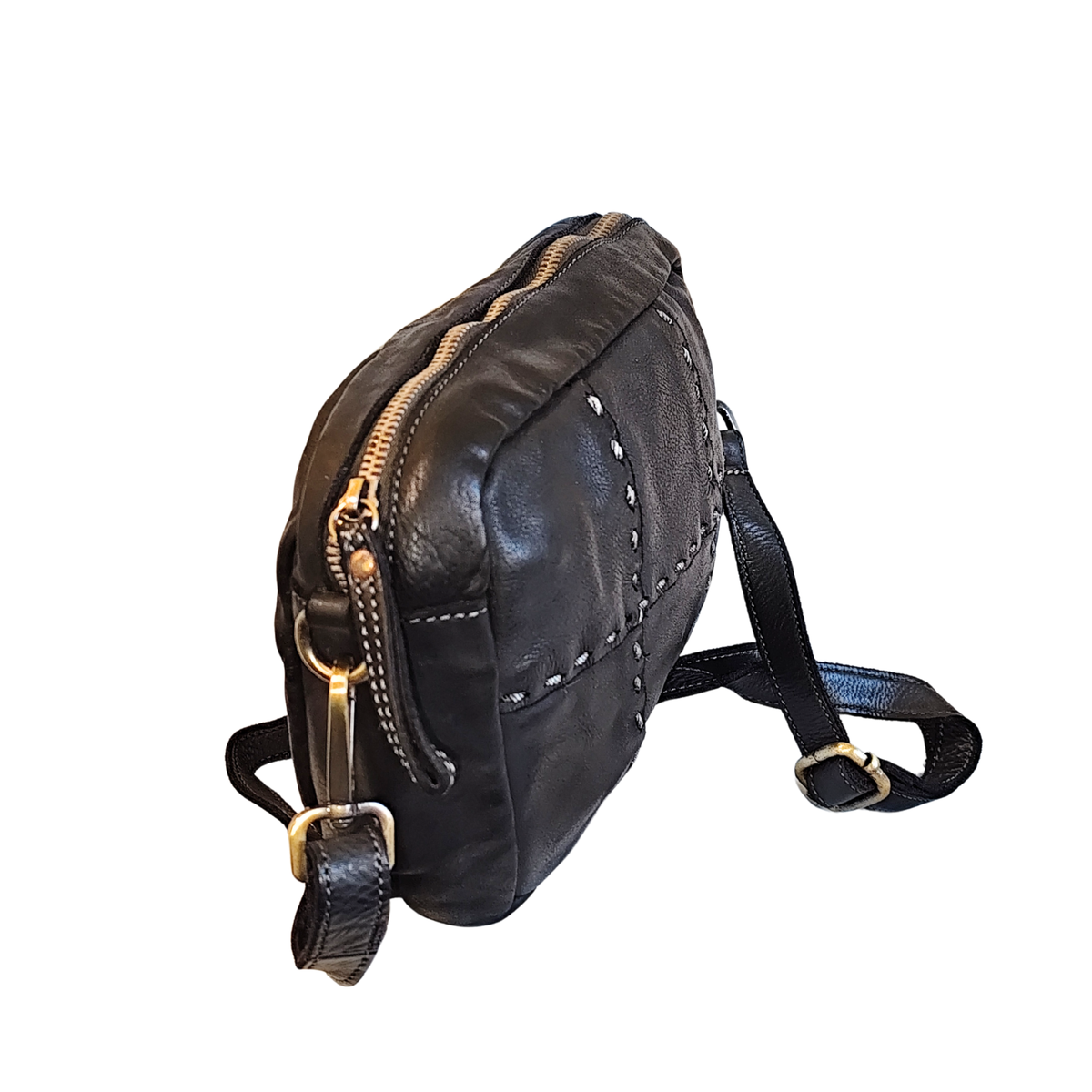 Borsa a Tracolla con cuciturain Vera Pelle Sauvage Made in Italy