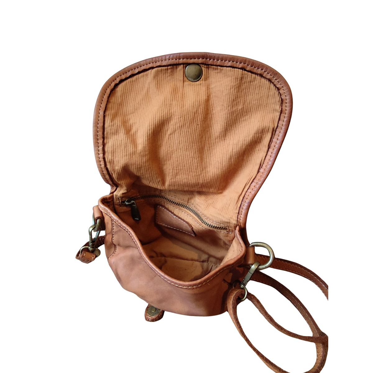 Borsetta Rotonda con Pattina in Pelle Sauvage Morbidissima Stile Vintage