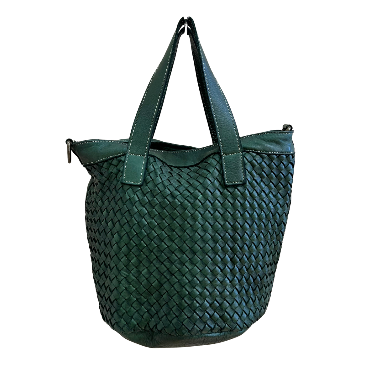 Borsa a Secchiello in Vera Pelle Sauvage Intrecciata SS282INT | Made in Italy