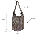 Borsa a Spalla Lunga in Vera Pelle Sauvage Intrecciata SS283INT | Made in Italy