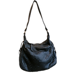 Hobo Bag 22x30 in Vera Pelle Sauvage Intrecciata Made In Italy