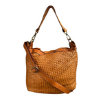 secchiello intrecciata tracolla cuoio