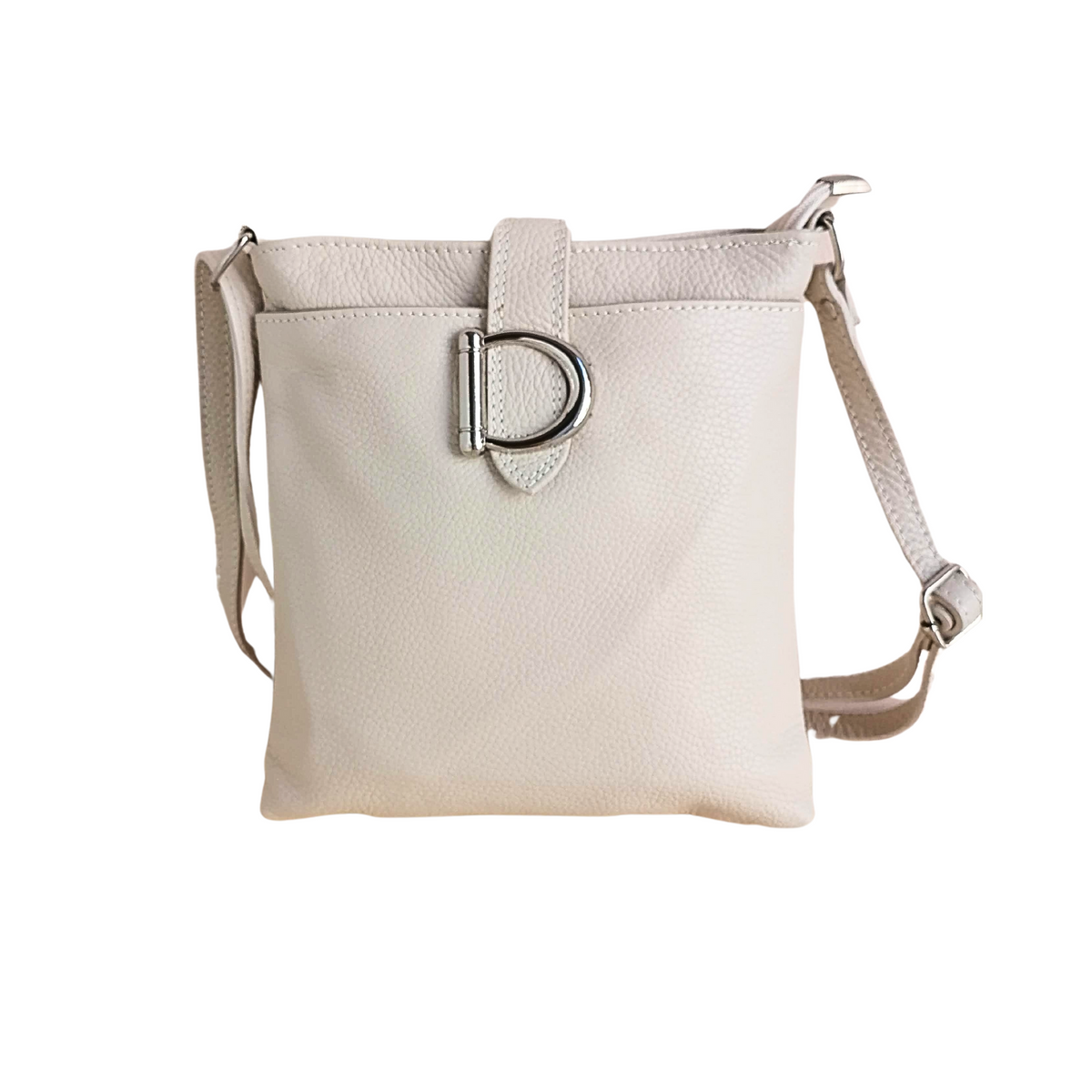 Tracolla Quadrata D in Vera Pelle Dollaro Made In Italy