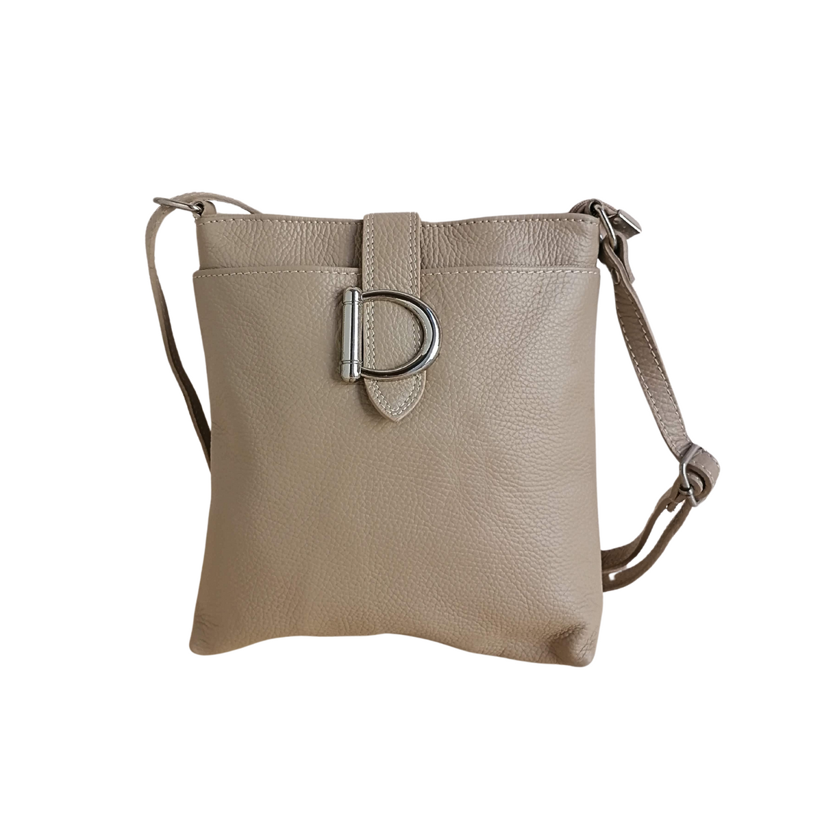 Tracolla Quadrata D in Vera Pelle Dollaro Made In Italy