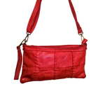 Tracolla Piccola Quadretti 15x25cm Vera Pelle Sauvage Vintage