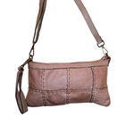 Tracolla Piccola Quadretti 15x25cm Vera Pelle Sauvage Vintage