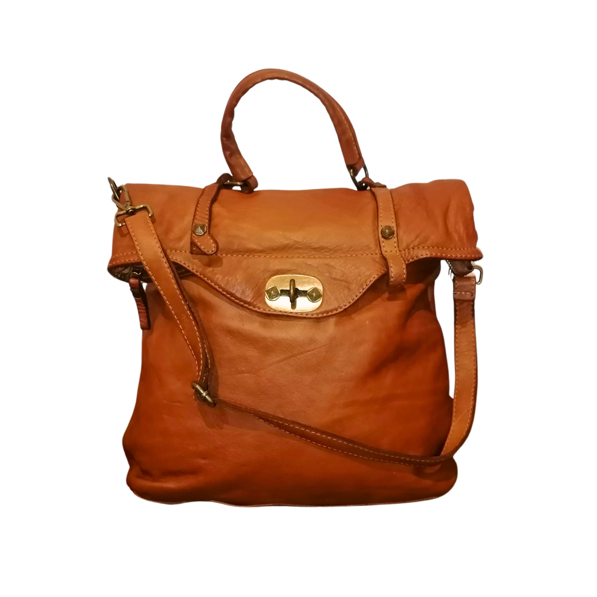 2way Zaino / Borsa in Vera Pelle Sauvage Morbida Made In Italy SS250