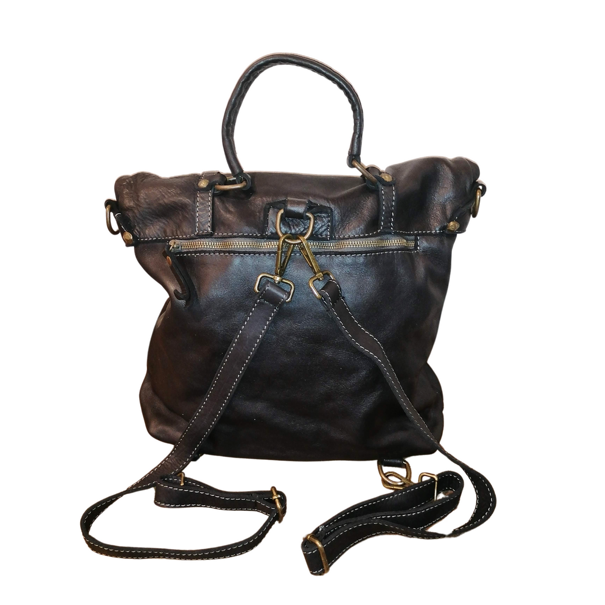 2way Zaino / Borsa in Vera Pelle Sauvage Morbida Made In Italy SS250