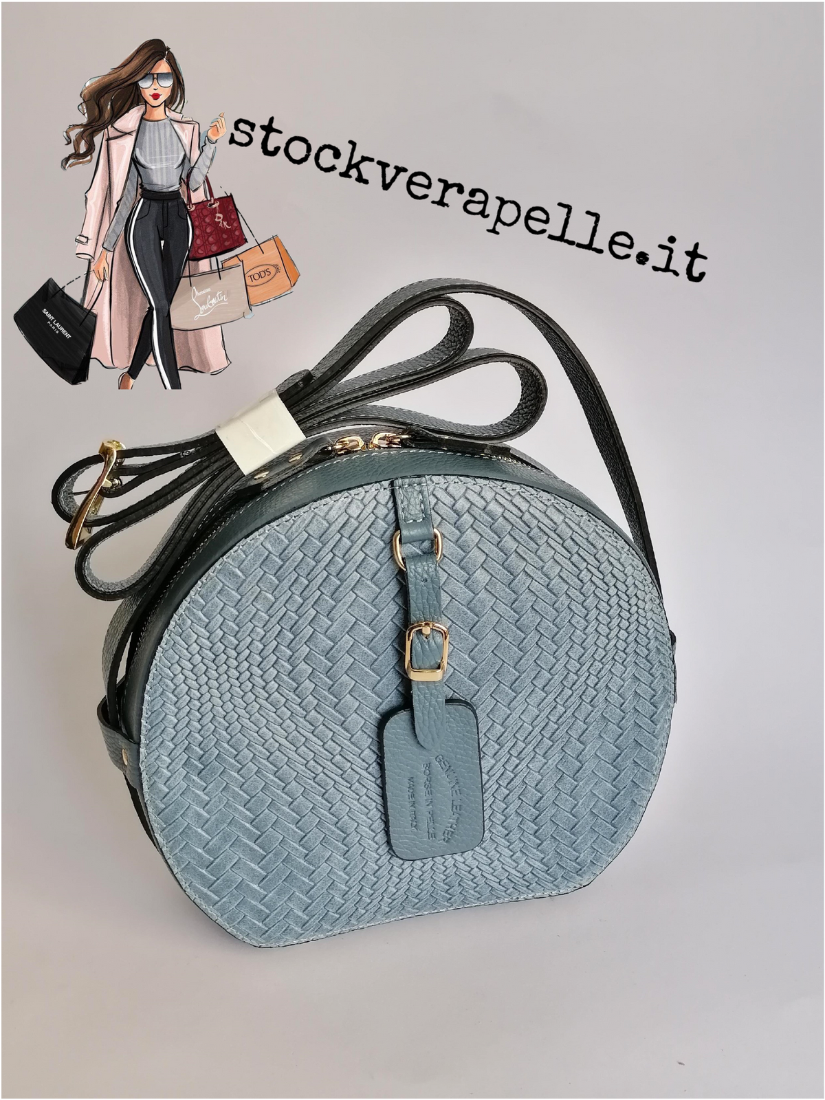 Borsa a Tracolla Rotonda in Vera Pelle Made in Italy