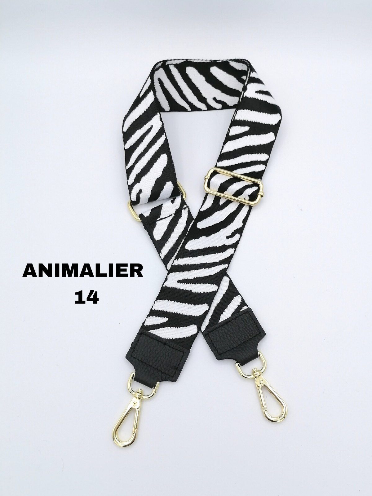 Tracolla Animalier zebrato bianco