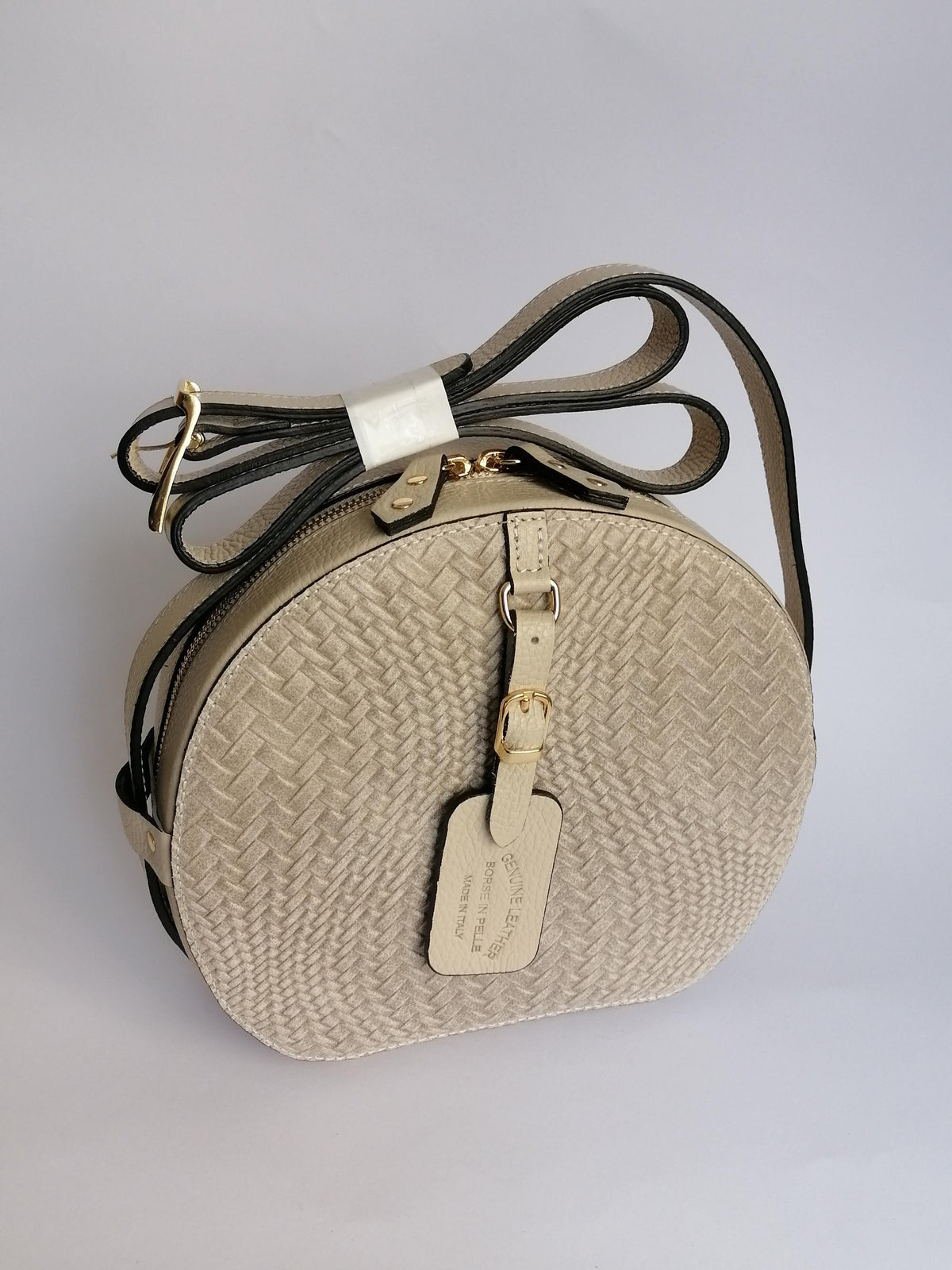 Borsa a Tracolla Rotonda in Vera Pelle Made in Italy