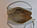 borsa rotonda pelle dollaro celeste interna