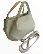 Borsa ovale in vera pelle con tracolla regolabile