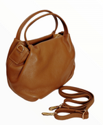 Borsa ovale in vera pelle con tracolla regolabile