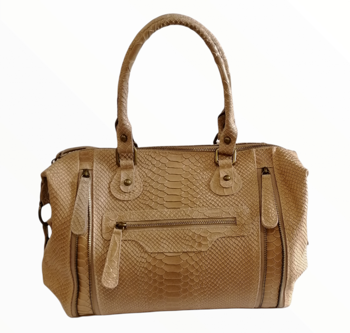 bauletto zip beige