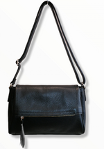 Borsa a Tracolla Design con Zip in Vera Pelle