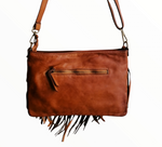 Tracolla con Borchie Turchese in Pelle Sauvage Vintage