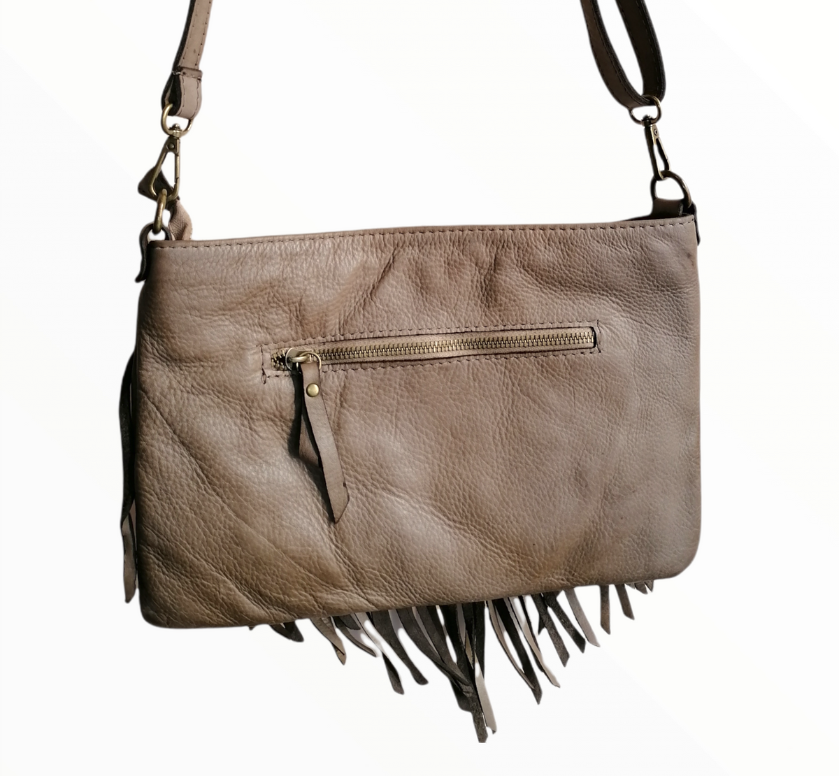 Tracolla con Borchie Turchese in Pelle Sauvage Vintage