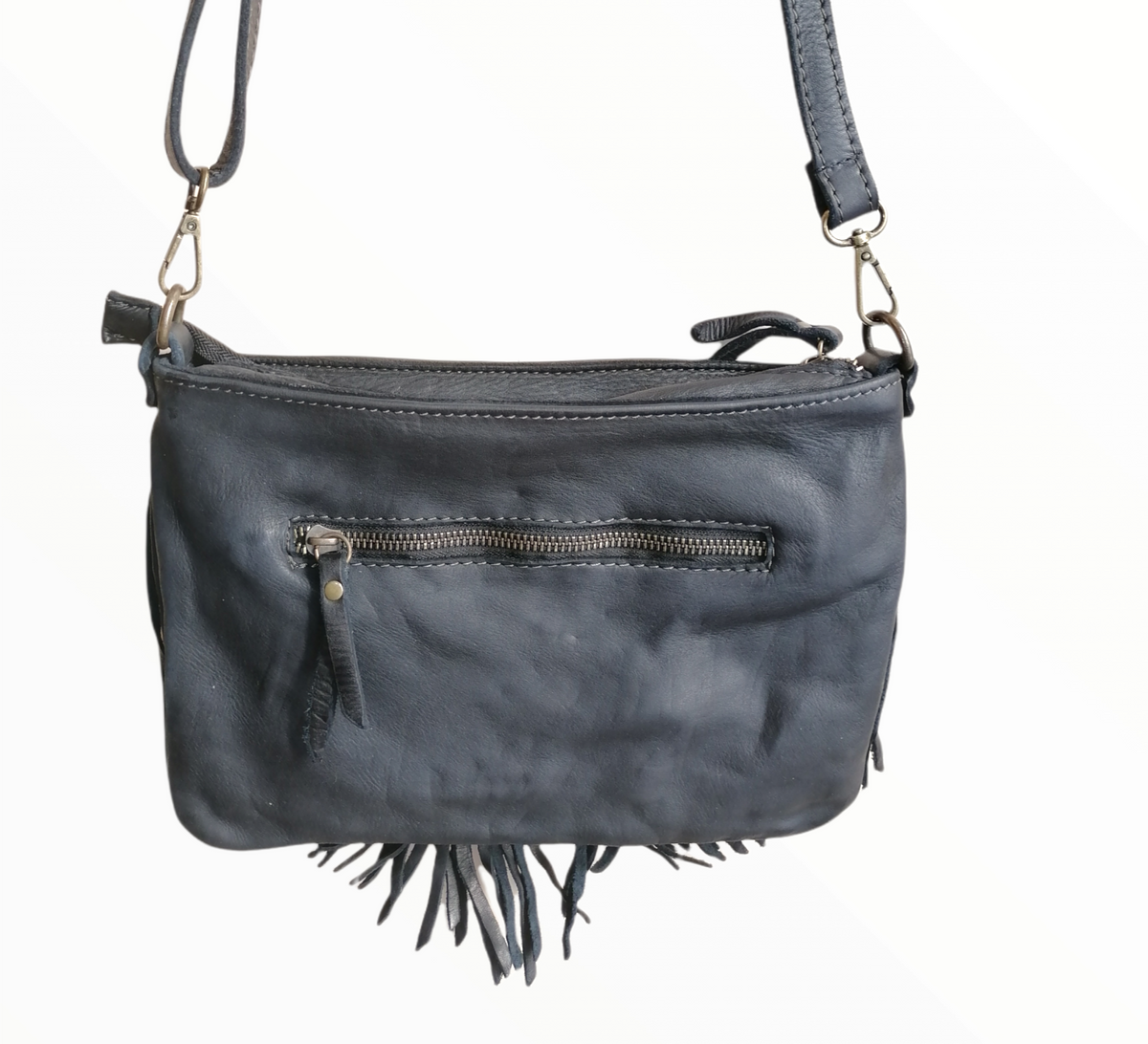 Tracolla con Borchie Turchese in Pelle Sauvage Vintage