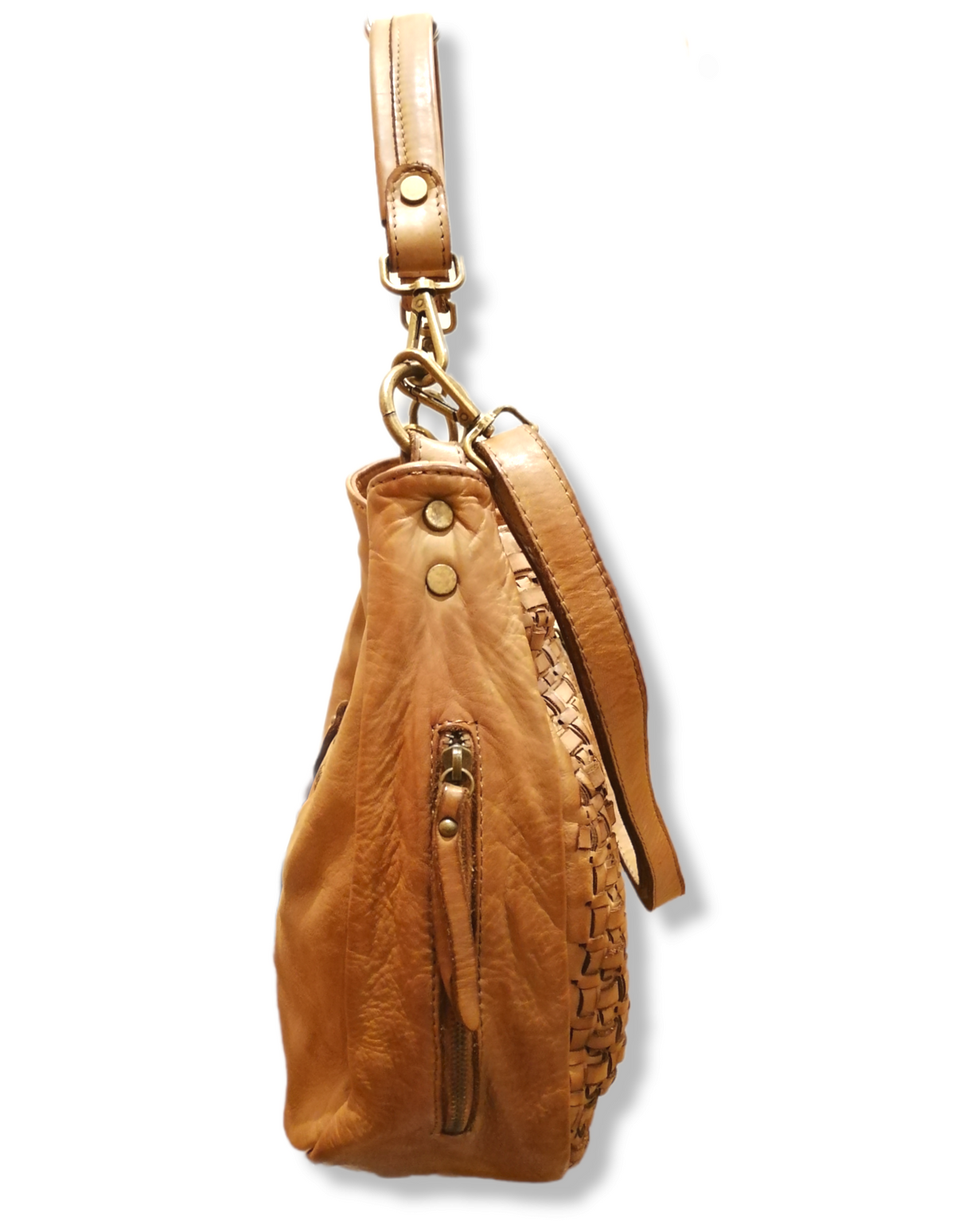 Borsa Hobo in Pelle Sauvage Intrecciata Stile Vintage