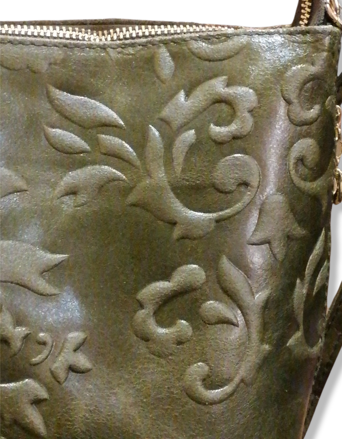 Secchiello in Vera Pelle Stampa Fiori