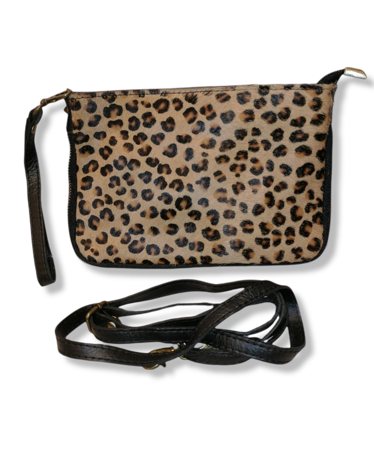 Pochette Zip in Vera Pelle Cavallino