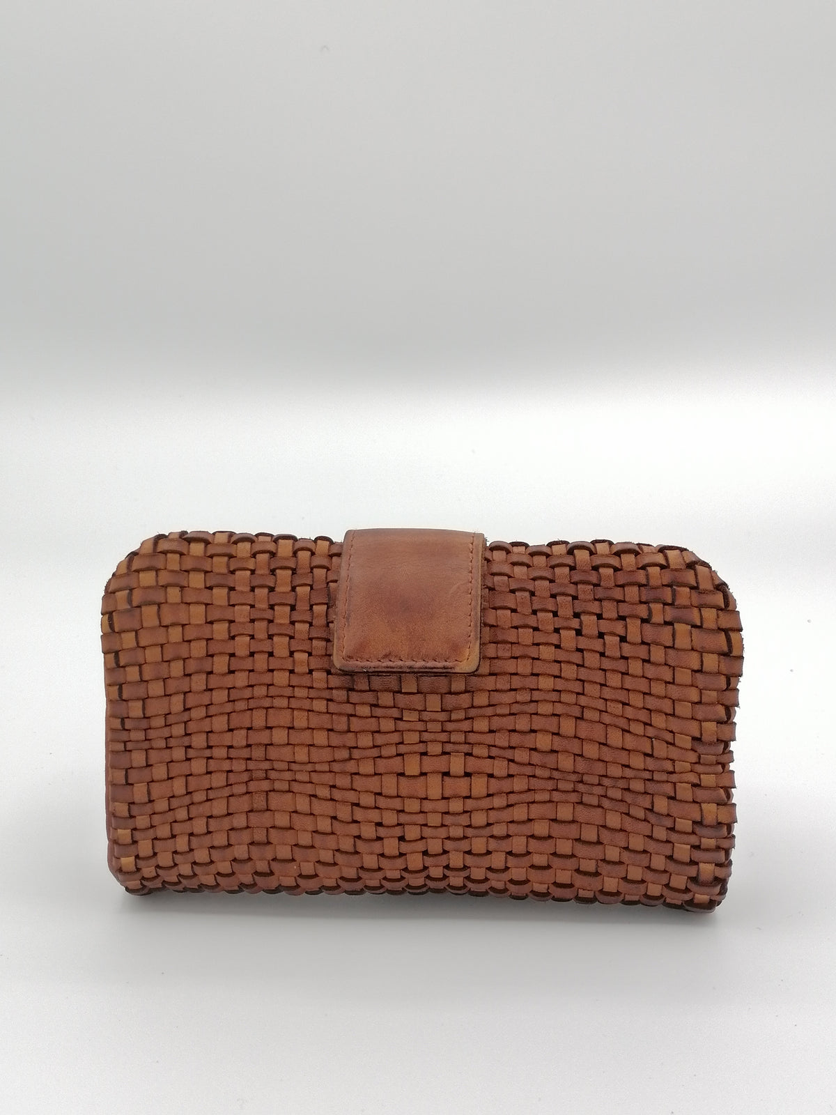 POFSS1401-89 Portafoglio lungo in Pelle Intrecciata effetto Vintage