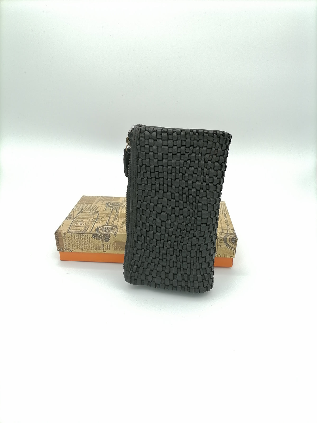 POFSS1401-89 Portafoglio lungo in Pelle Intrecciata effetto Vintage