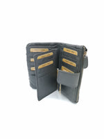 POFSS1401-89 Portafoglio lungo in Pelle Intrecciata effetto Vintage