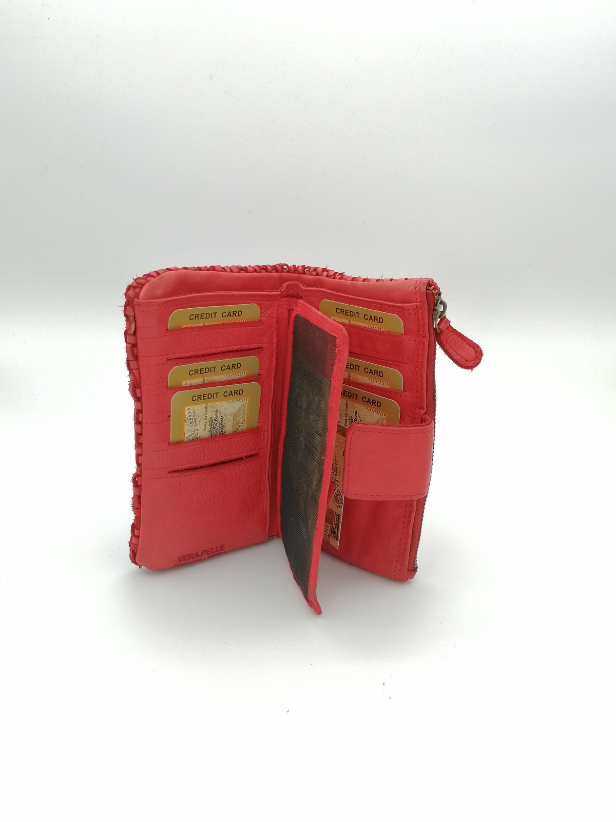 POFSS1401-89 Portafoglio lungo in Pelle Intrecciata effetto Vintage