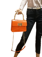 Borsa Vera Pelle Rigida Bambù Modello M