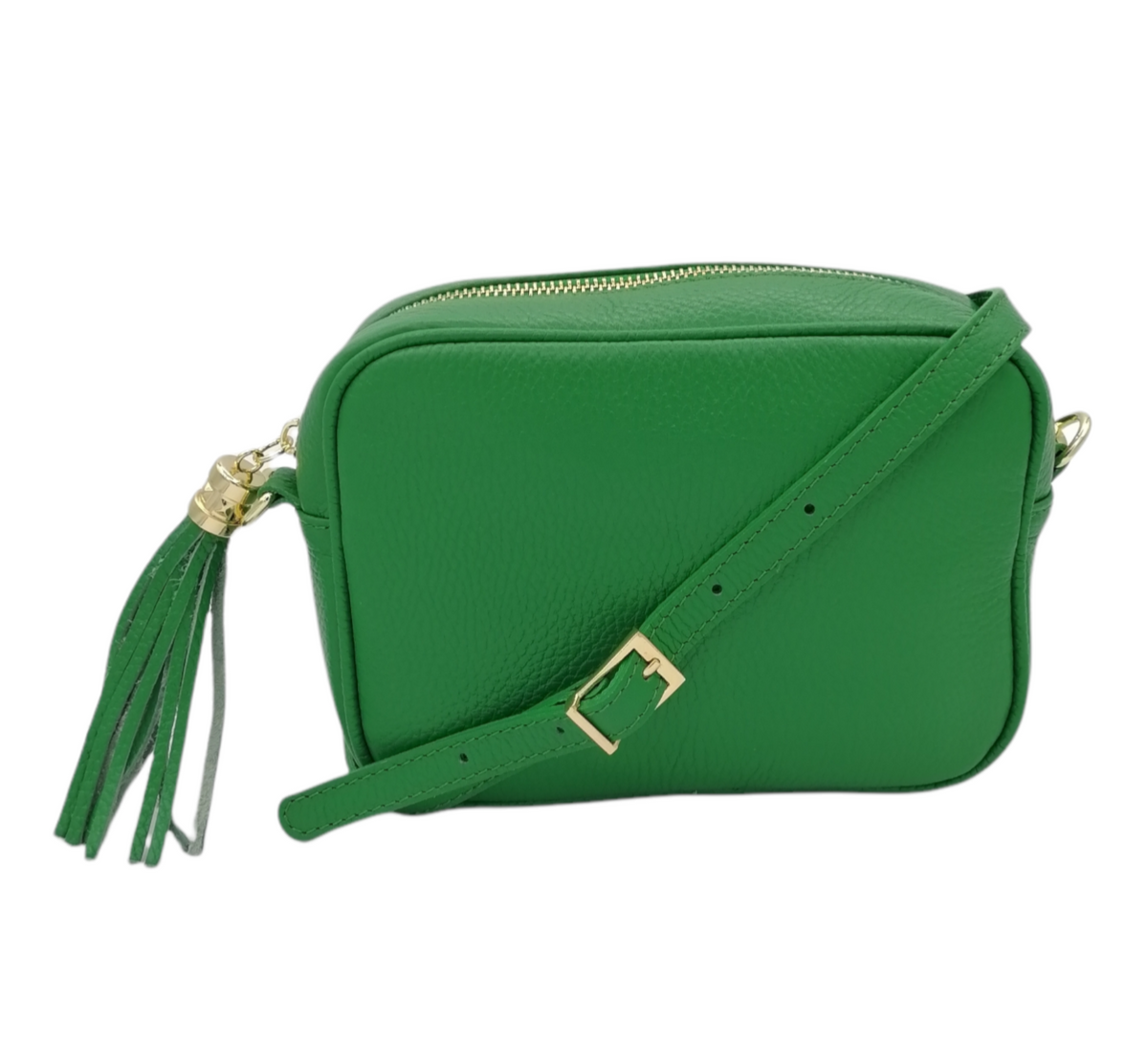 dollaro frangia pelle verde