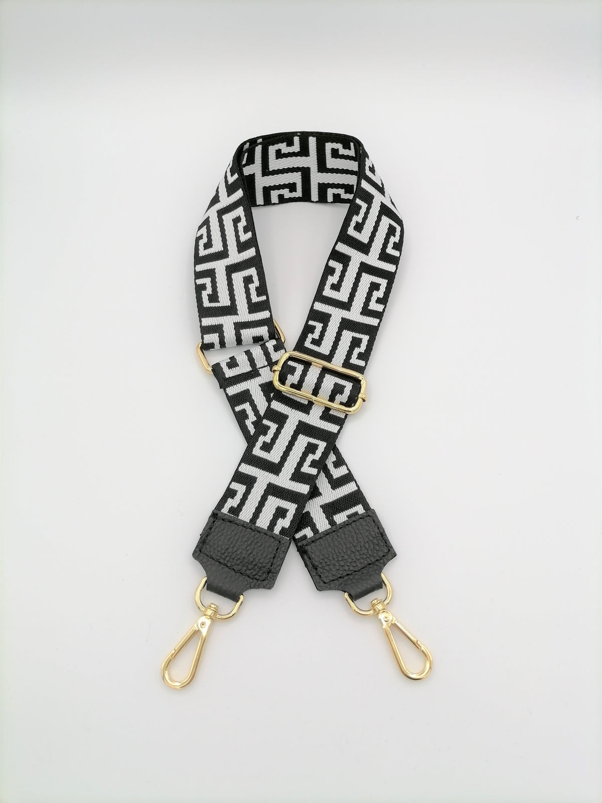 Tracolla Geom 25nero bianco