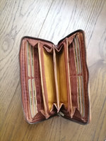 POFSS1405-88 Portafoglio Lungo Zip in Pelle Intrecciata effetto Vintage