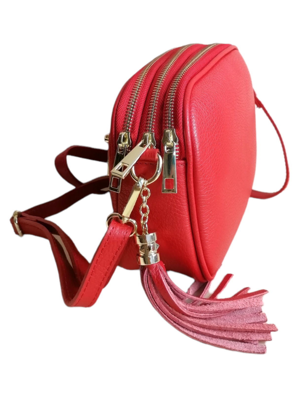 Saponetta Tre Zip in Pelle Dollaro MADE IN TALY