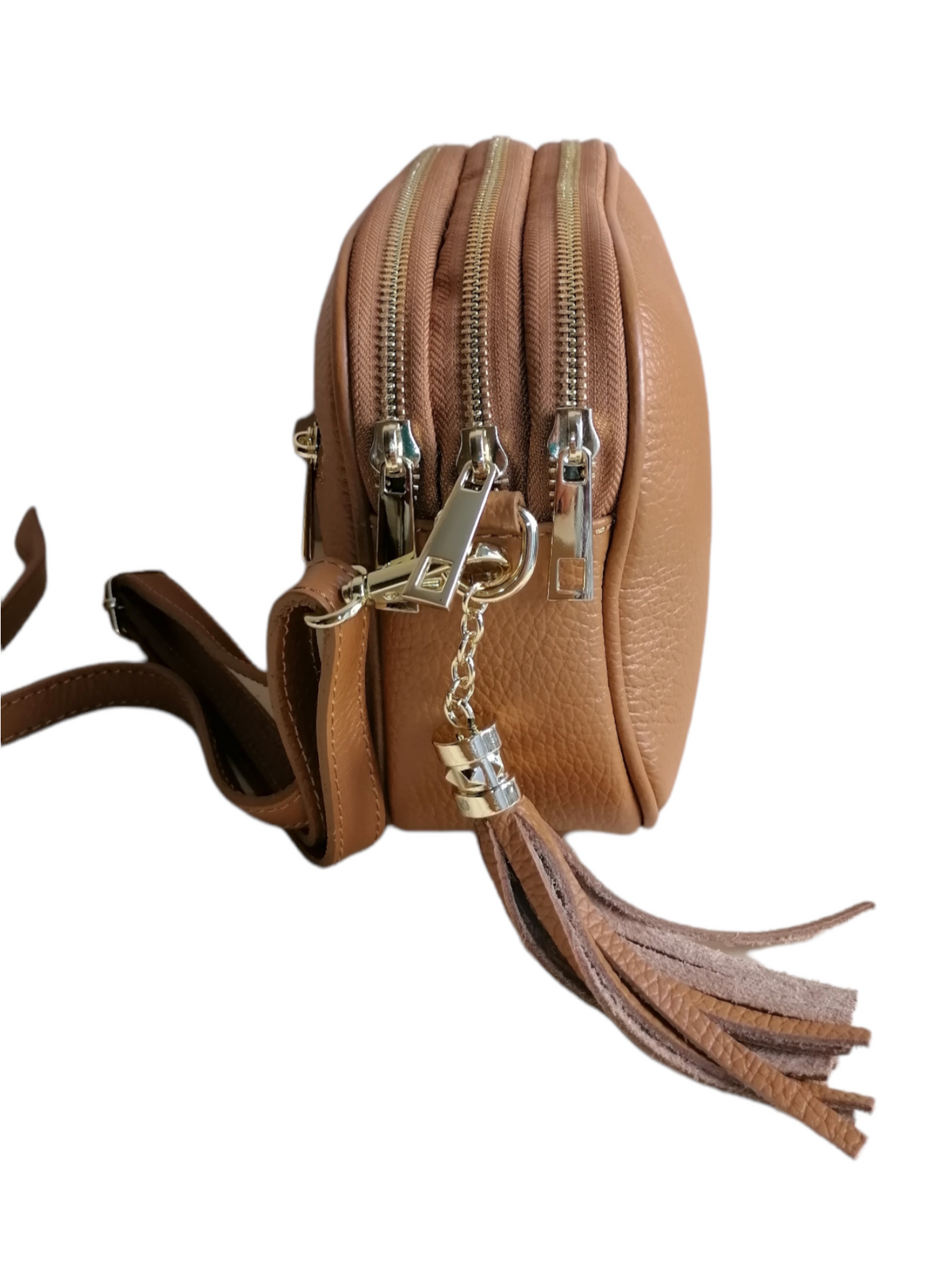 Saponetta Tre Zip in Pelle Dollaro MADE IN TALY