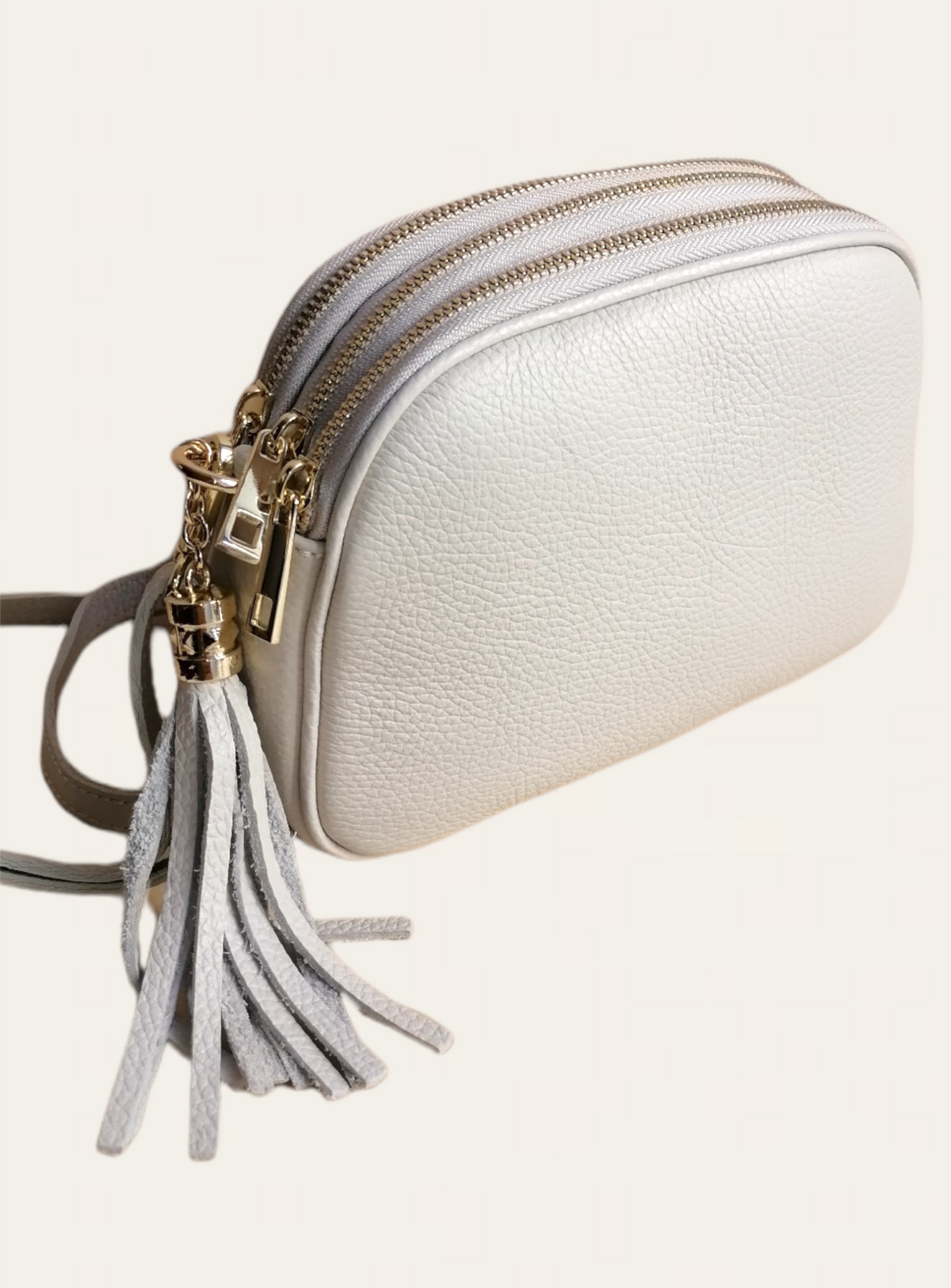 Saponetta Tre Zip in Pelle Dollaro MADE IN TALY