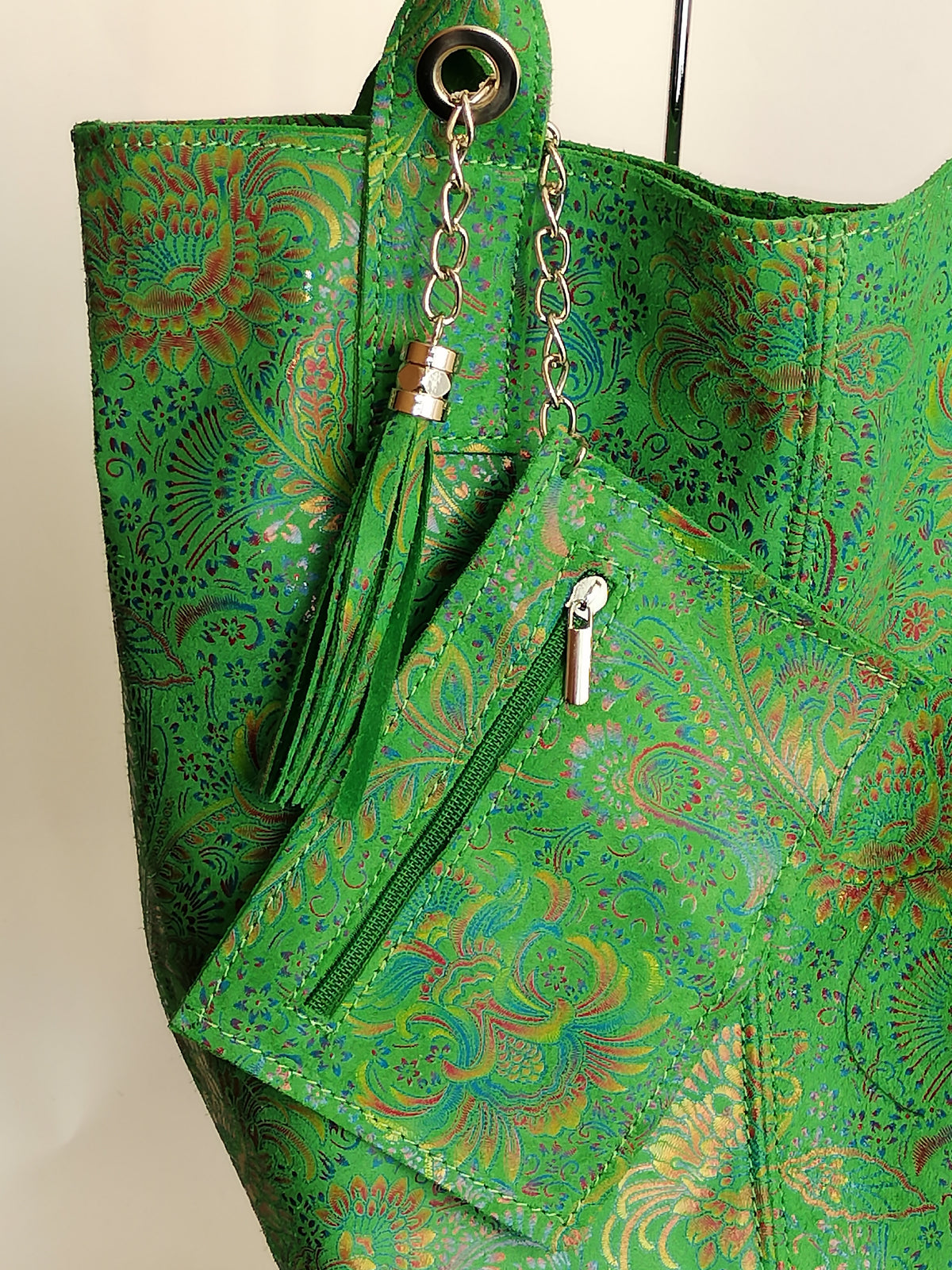 Tote Bag Grande in Pelle Fiori