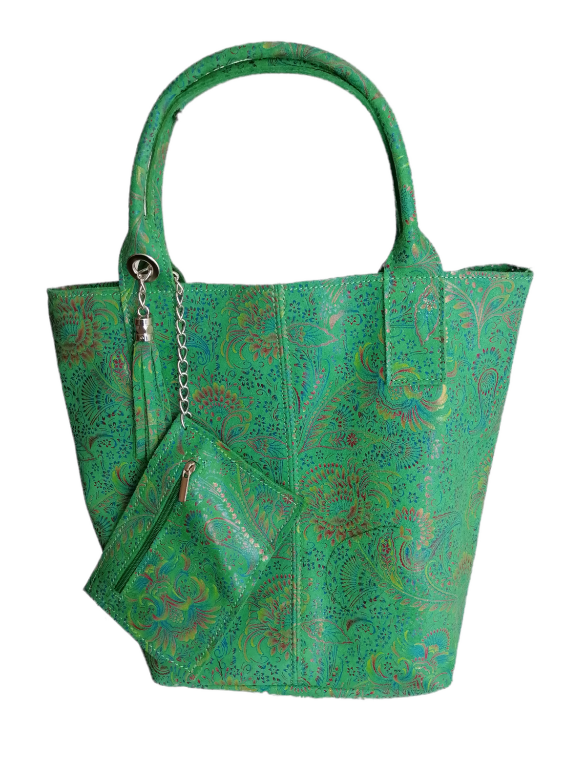 Tote Bag Grande in Pelle Fiori