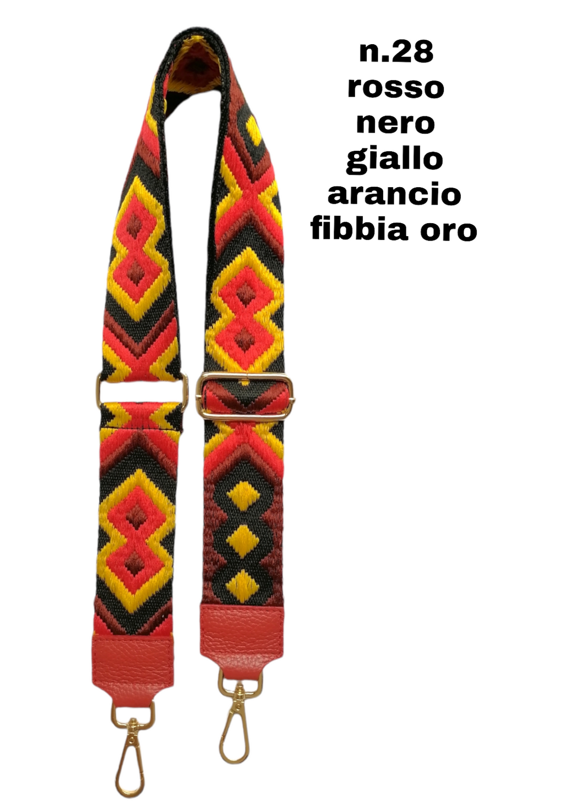 Tracolla Larga 5cm Ricamo Regolabile in Tessuto / Nylon