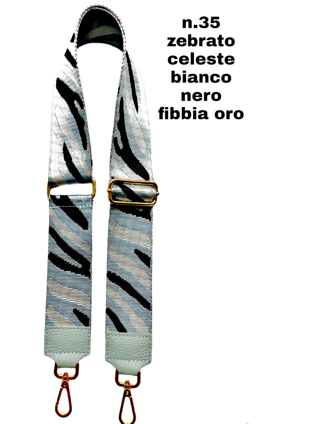 Tracolla Larga 5cm Ricamo Regolabile in Tessuto / Nylon