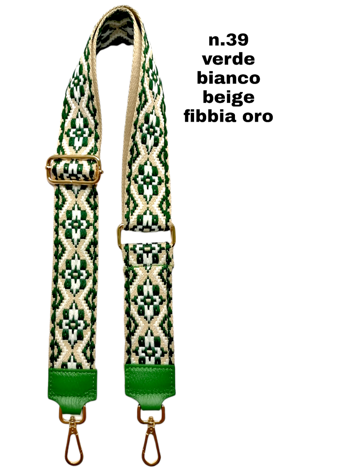 Tracolla Larga 5cm Ricamo Regolabile in Tessuto / Nylon