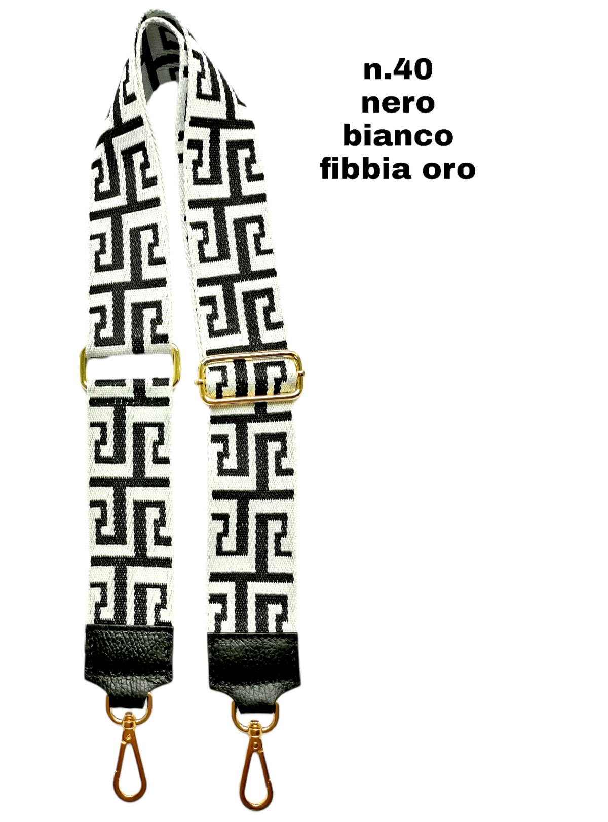 Tracolla Larga 5cm Ricamo Regolabile in Tessuto / Nylon