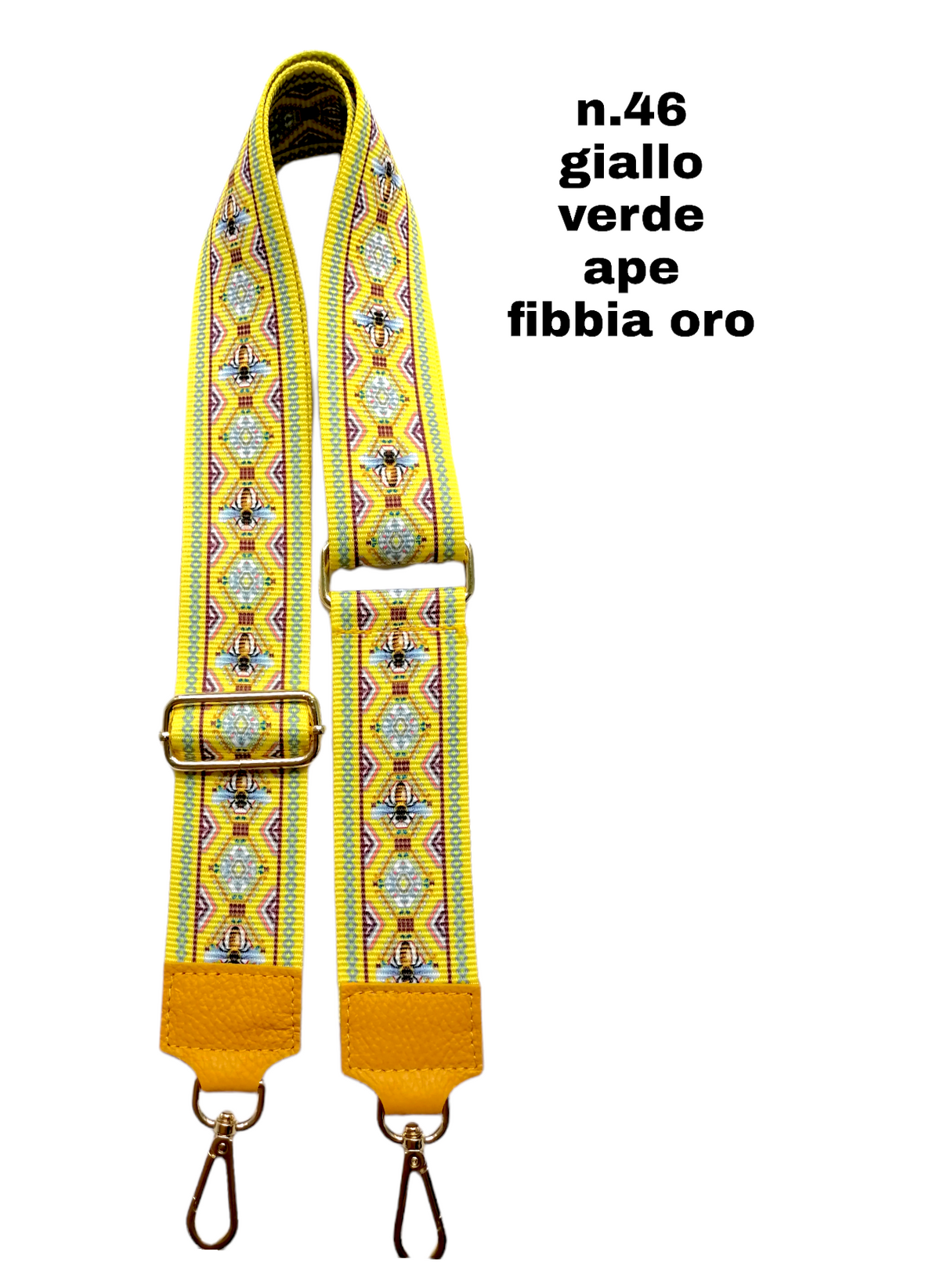 Tracolla Larga 5cm Ricamo Regolabile in Tessuto / Nylon