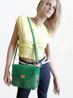 Borsa a Tracolla con 2 ciondoli in Vera Pelle Combinazione